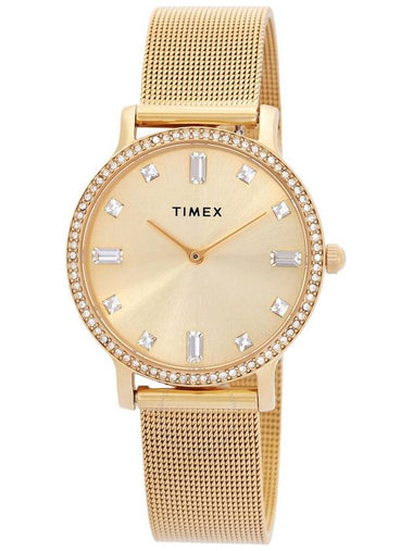 Timex Transcend Quartz Crystal Gold Dial Ladies Watch TW2W19300 - TIMEX - BALAAN 1