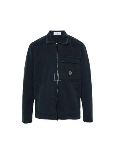 Stone Island logo patch zipper overshirt 811511501 V0120 - STONE ISLAND - BALAAN 2