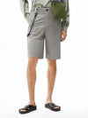 Logo Patch Back Cotton Bermuda Shorts Grey - KENZO - BALAAN 4