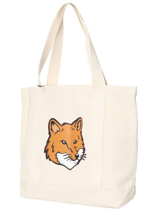 Fox Head Print Tote Bag Ecru - MAISON KITSUNE - BALAAN 3