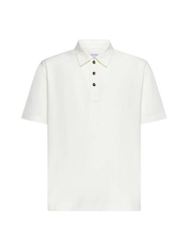 Cotton Short Sleeve Polo Shirt Dove - BOTTEGA VENETA - BALAAN 2