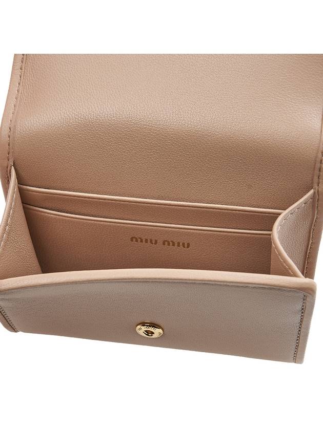 Matelasse Nappa Leather Card Wallet Beige - MIU MIU - BALAAN 10