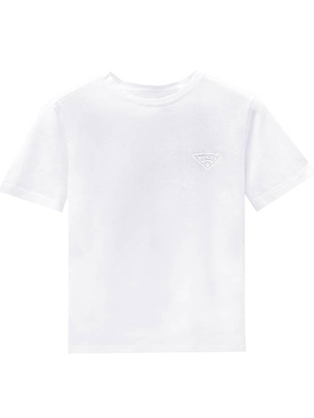 Logo Crew Neck Short Sleeve T-Shirt White - PRADA - BALAAN 1