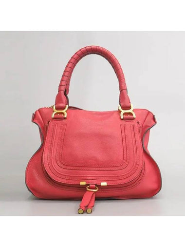 3S0859 Pink Leather Marci M Medium Tote Bag - CHLOE - BALAAN 1