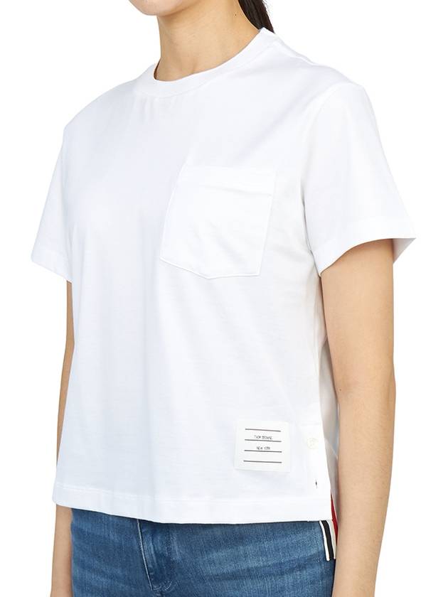 Midweight Jersey Boxy Pocket Short Sleeve T-Shirt White - THOM BROWNE - BALAAN 3