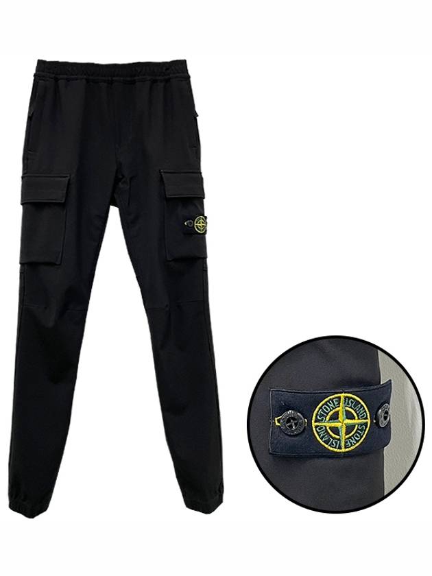 Kids Waffen Patch Stretch Nylon Jogger Pants Black 771630612 V0029 - STONE ISLAND - BALAAN 1