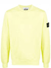 Waffen Patch Cotton Stretch Fleece Sweatshirt Lemon - STONE ISLAND - BALAAN 3