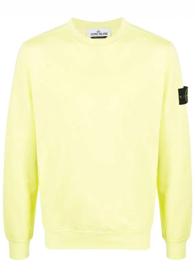 Wappen Patch Cotton Stretch Fleece Sweatshirt Lemon - STONE ISLAND - BALAAN 3