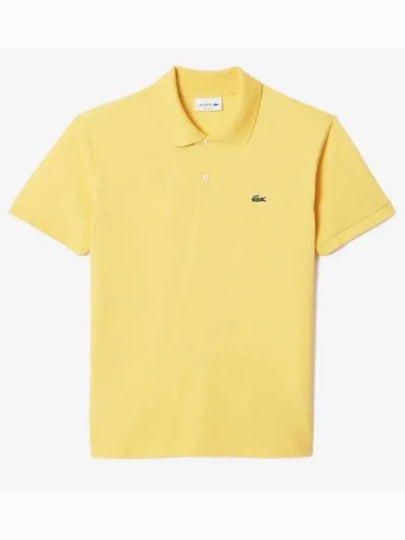 Men's Logo Classic Fit Cotton Short Sleeve Polo Shirt Yellow - LACOSTE - BALAAN 2