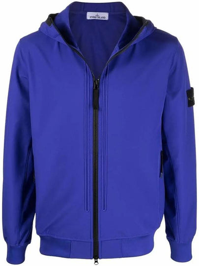 Wappen Patch Soft Shell Hooded Jacket Blue - STONE ISLAND - BALAAN 2