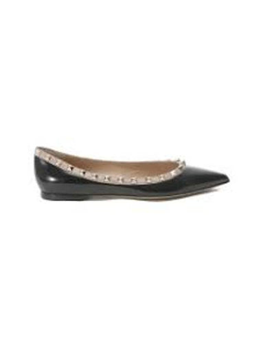 Women's Rockstud Flats Black - VALENTINO - BALAAN 1