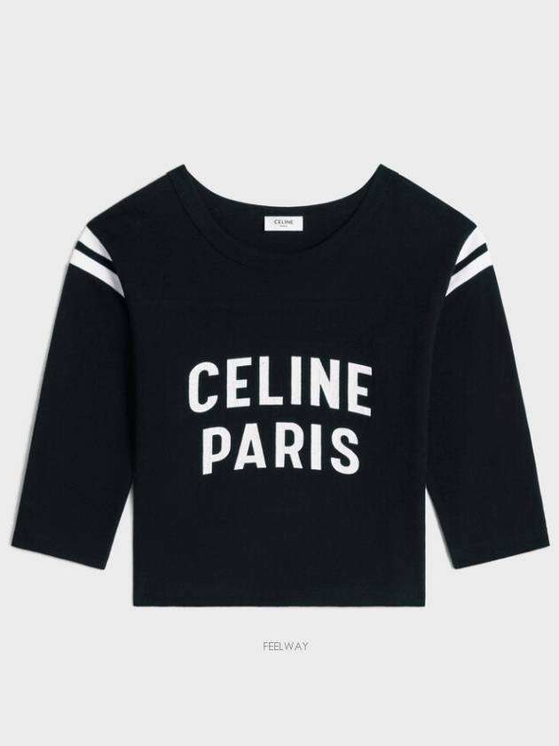 Black White Crackle Effect PARIS 16 Boxy Tee 2X92I668W 38AW - CELINE - BALAAN 2