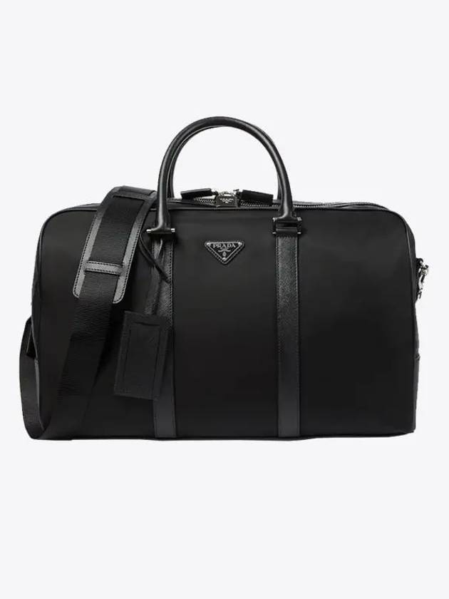 Re Nylon Saffiano Leather Duffel Bag Black - PRADA - BALAAN 2