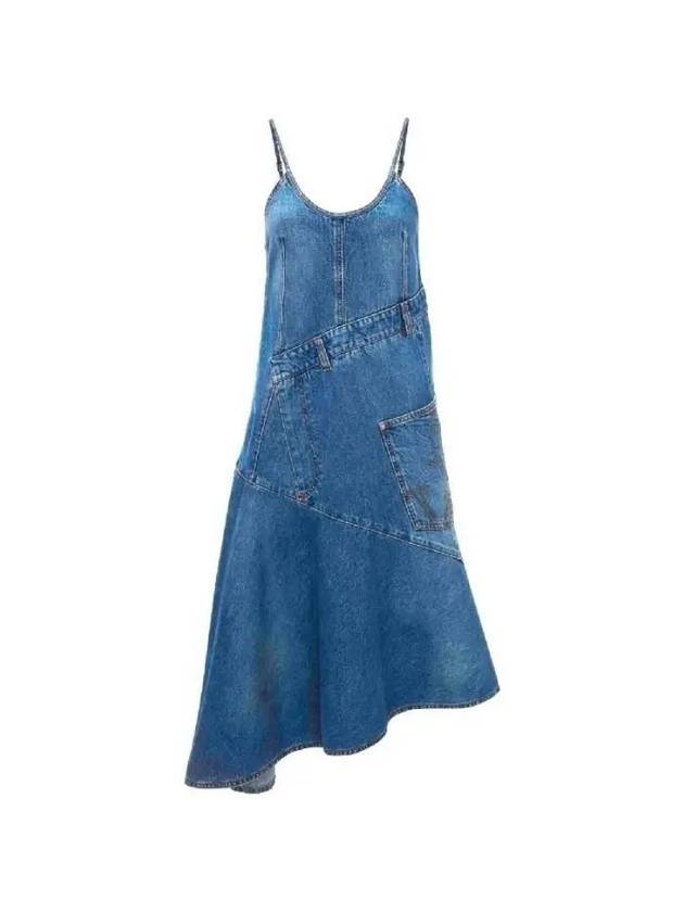 Women's Twisted Strappy Denim Short Dress Blue - JW ANDERSON - BALAAN 2