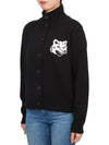 Fox Head Intarsia High Neck Cardigan Black - MAISON KITSUNE - BALAAN 4