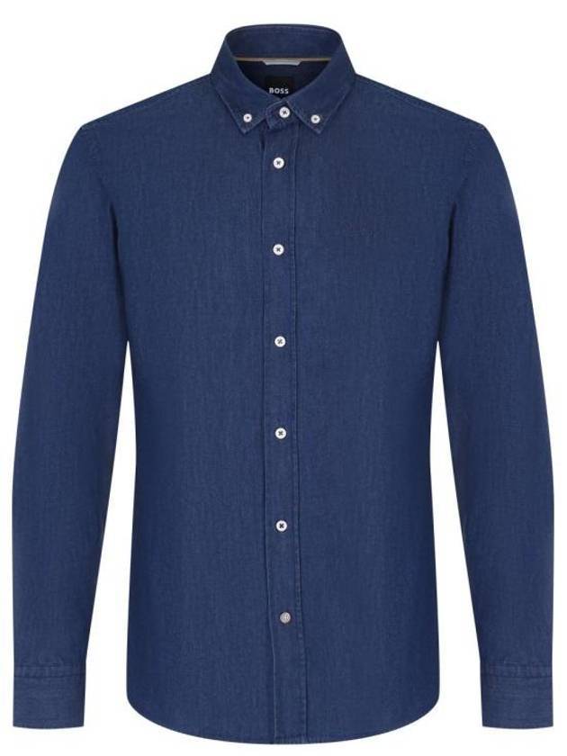 Denim Long Sleeve Shirt Blue - HUGO BOSS - BALAAN 1