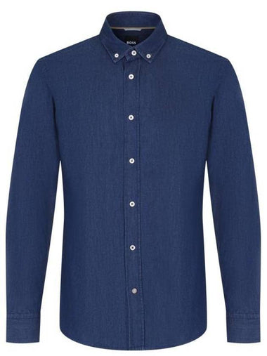 Denim Long Sleeve Shirt Blue - HUGO BOSS - BALAAN 1