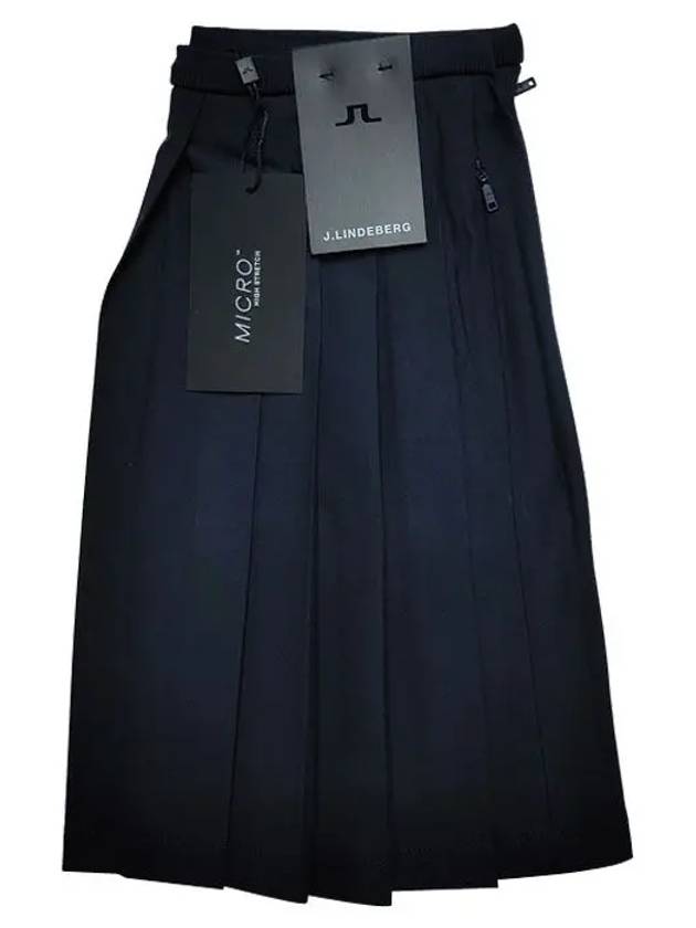 Women's SIERRA Pleated Skirt Navy - J.LINDEBERG - BALAAN 4