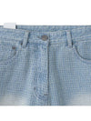 Damaged Striped Denim Short Light Blue - NOIRER FOR WOMEN - BALAAN 5