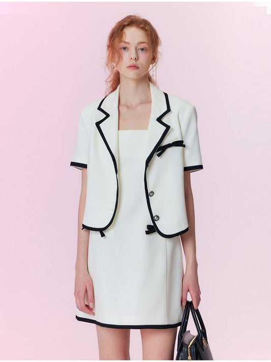 SET_Combination tweed ribbon jacket_mini dress_Ivory - OPENING SUNSHINE - BALAAN 2