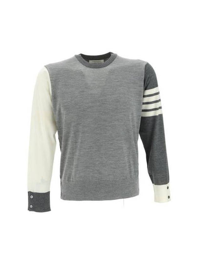 Classic 4 Bar Merino Wool Knit Top Tonal Grey - THOM BROWNE - BALAAN 2