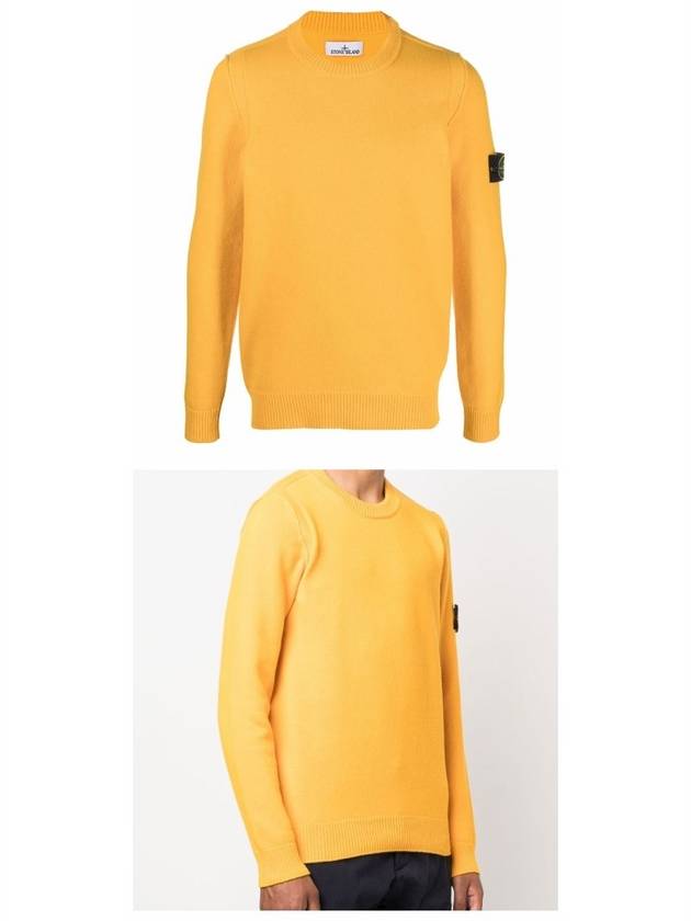 Wappen Patch Crew Neck Wool Knit Top Yellow - STONE ISLAND - BALAAN 6