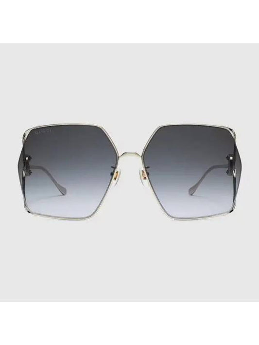 Low Nose Bridge Fit Rectangular Sunglasses Yellow Gold Tone Metal 733367I33308012 - GUCCI - BALAAN 1