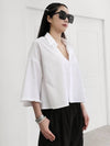 e Women's Natural Washing Tassel Short Sleeve Shirt White - PRETONE - BALAAN 4