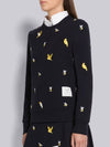 Loop Back Bird Bee Sweatshirt Navy - THOM BROWNE - BALAAN 3