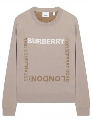 Horseferry Square Wool Blend Jacquard Sweater Women s Knit - BURBERRY - BALAAN 1