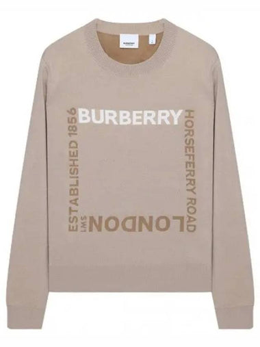 Horseferry square wool blend jacquard sweater knit - BURBERRY - BALAAN 1