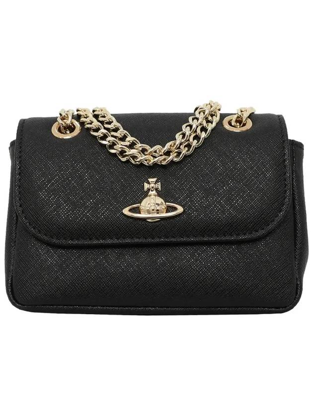 Logo Small Chain Cross Bag Black - VIVIENNE WESTWOOD - BALAAN 3