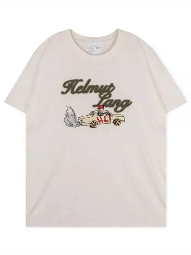 Men's Taxi Logo Short Sleeve T-Shirt White - HELMUT LANG - BALAAN 2