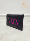 Used luxury goods Lewis It Black pink VLTN logo card holder wallet - VALENTINO - BALAAN 2