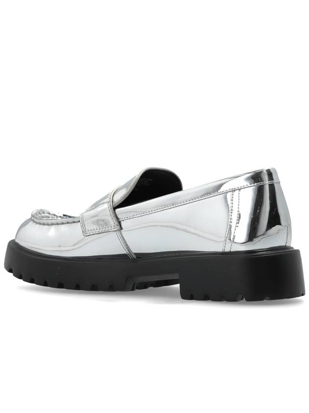 Tory Burch Lug Loafers Shoes, Women's, Silver - TORY BURCH - BALAAN 5