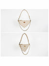 triangle logo embroidery fabric mini bag beige - PRADA - BALAAN.