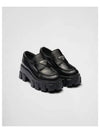 Monolith Brushed Leather Platform Loafers Black - PRADA - BALAAN 2