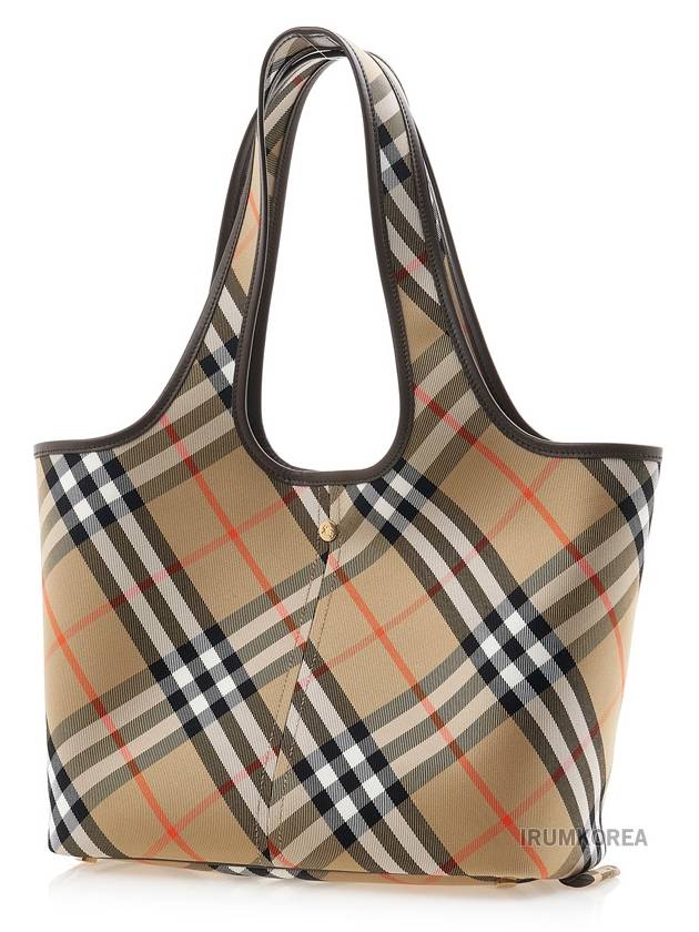 Check Small Tote Bag Sand - BURBERRY - BALAAN 4