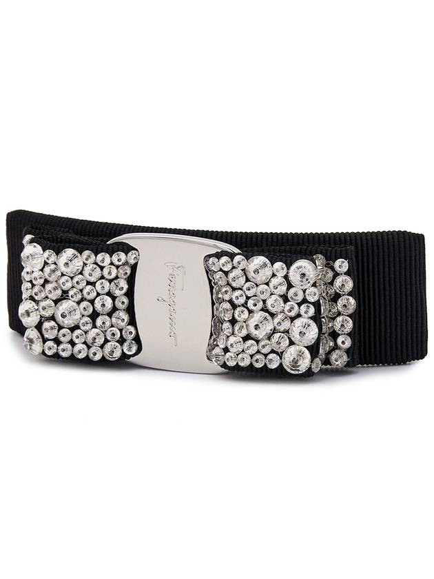 Vara Bow Black Hair Clip Silver - SALVATORE FERRAGAMO - BALAAN 3