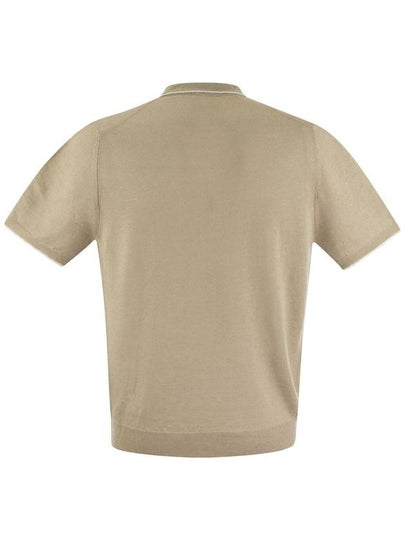 Polo shirt with open collar in linen and cotton - FEDELI - BALAAN 2