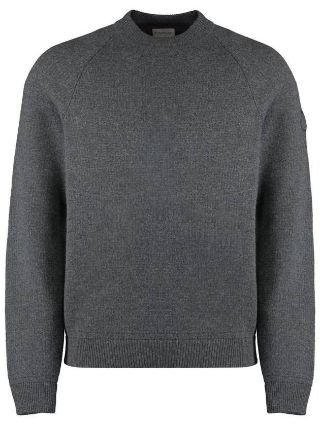 Wool Cashmere Knit Top Grey - MONCLER - BALAAN 2