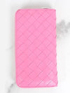 Intrecciato zipper around long wallet pink - BOTTEGA VENETA - BALAAN 3