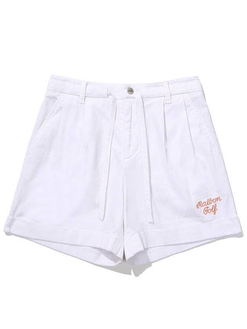 Strap short pants WHITE WOMAN - MALBON GOLF - BALAAN 1