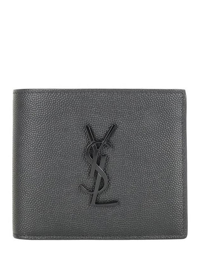 Cassandre  Leather Half Wallet Black - SAINT LAURENT - BALAAN 2