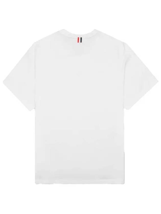 Men's Side Slit Relaxed Short Sleeve T-Shirt White - THOM BROWNE - BALAAN 4