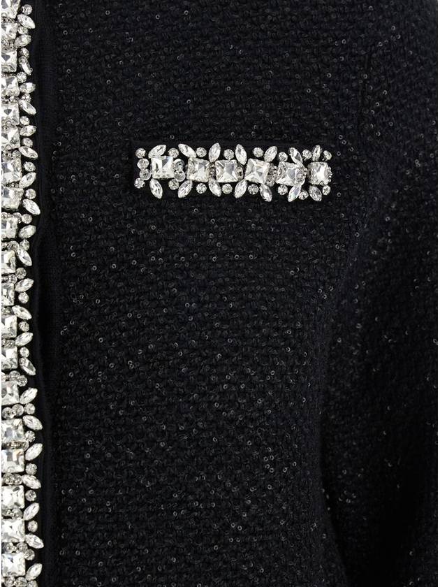 Black Crewneck Sequin Cardigan In Cotton Blend Woman - SELF PORTRAIT - BALAAN 3