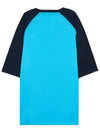 FF Raglan Short Sleeve T-Shirt Blue - FENDI - BALAAN 3