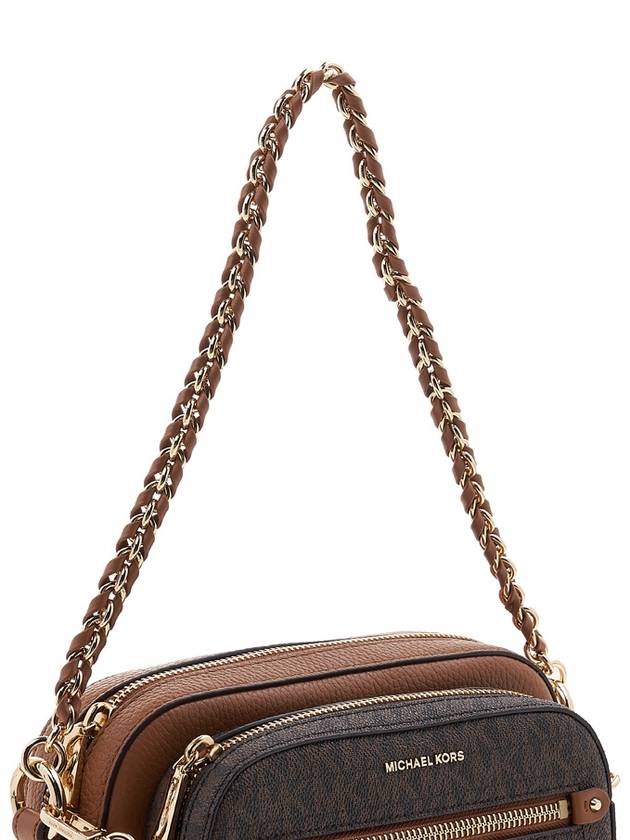 Jet Set Logo Leather Cross Bag Brown - MICHAEL KORS - BALAAN 8