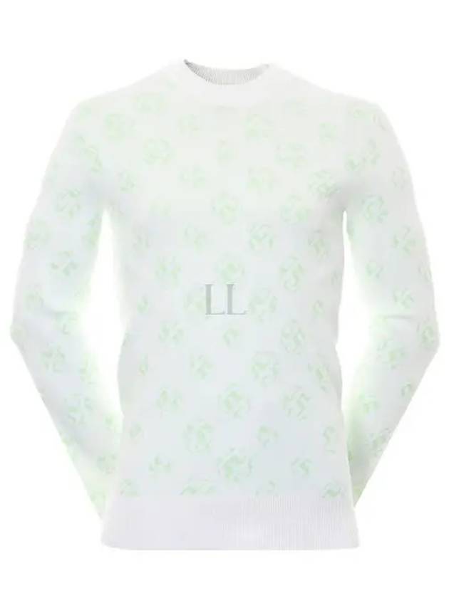 Men's Golf Gus Jacquard Crew Neck Sweatshirt White - J.LINDEBERG - BALAAN 2