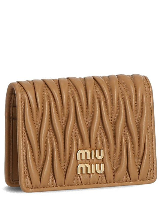 Matelasse Logo 5MC103 2FPP F098L Card Wallet - MIU MIU - BALAAN 1